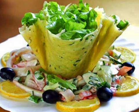 Сырные корзинки с семгой