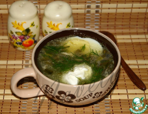 Зеленые щи из ревеня