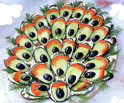 Закуска из баклажанов «Павлиний хвост»